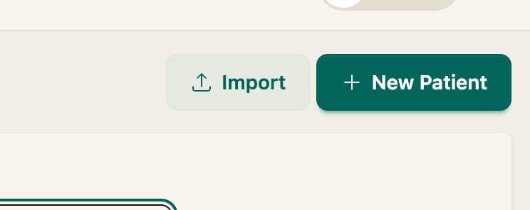 The + New Patient button at the top right of the Patients list