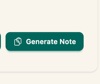 The Generate Note button
