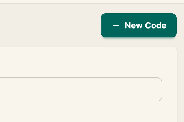 The New Code button