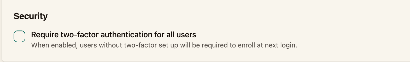 The two-factor authentication setting