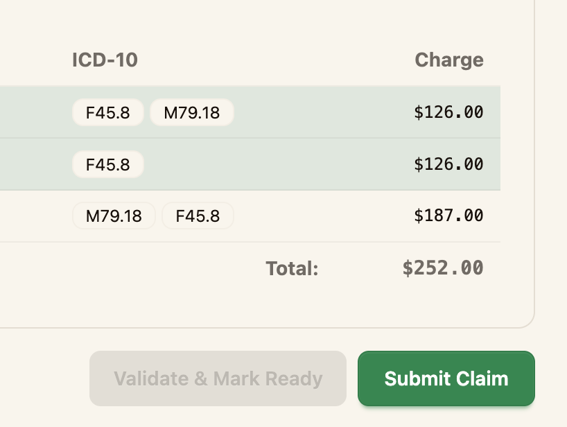 The Submit Claim button