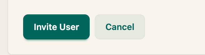 The Invite User button