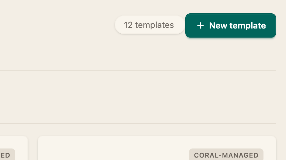 The New template button